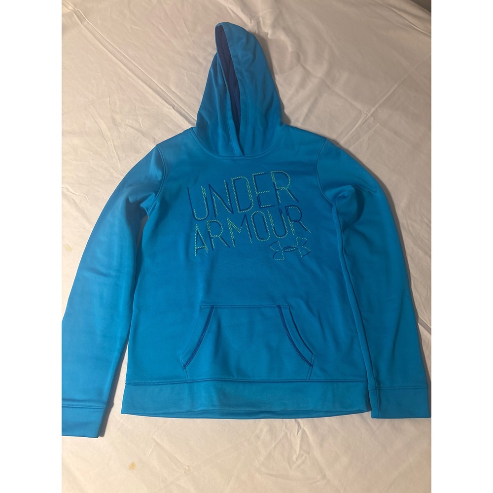 Under Armour Hoodie Youth Large Blue Storm Fleece Graphic Sweatshirt
